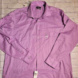 NWT Shaquille O'Neal Lavender LS Button Down XL Tall Fit 18 38/39‎